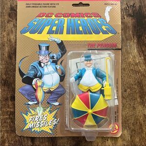 Vintage 1989 The Penguin DC Comics Blue and Yellow Super Heroes Action Figure